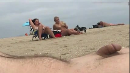 Public Beach Flash - Flashing dick at the beach and cumming in public