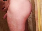 Anal screw in the shower filled her butt with jizz