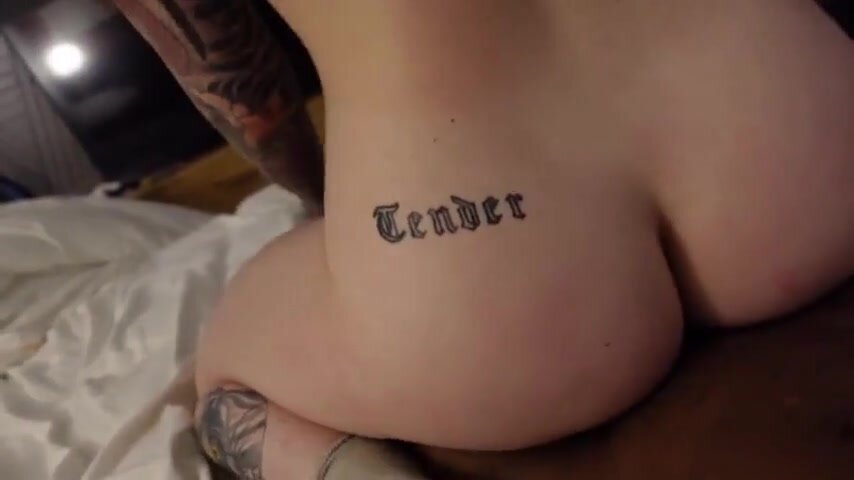 Tattoo Wife Bbc - White girl with many tattoos riding so nice the BBC he cums quick in her  mouth