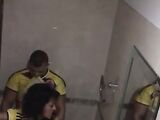 Couple is caught having sexual intercourse in public restroom by a stranger