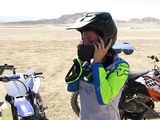Cute housewife riding motorcycle stops in the desert with hubby to have oral sexual intercourse