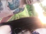 Couple decided to have a fast outdoor sexual intercourse