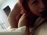 Ravishing redhead married woman takes cock in the booty like a champ